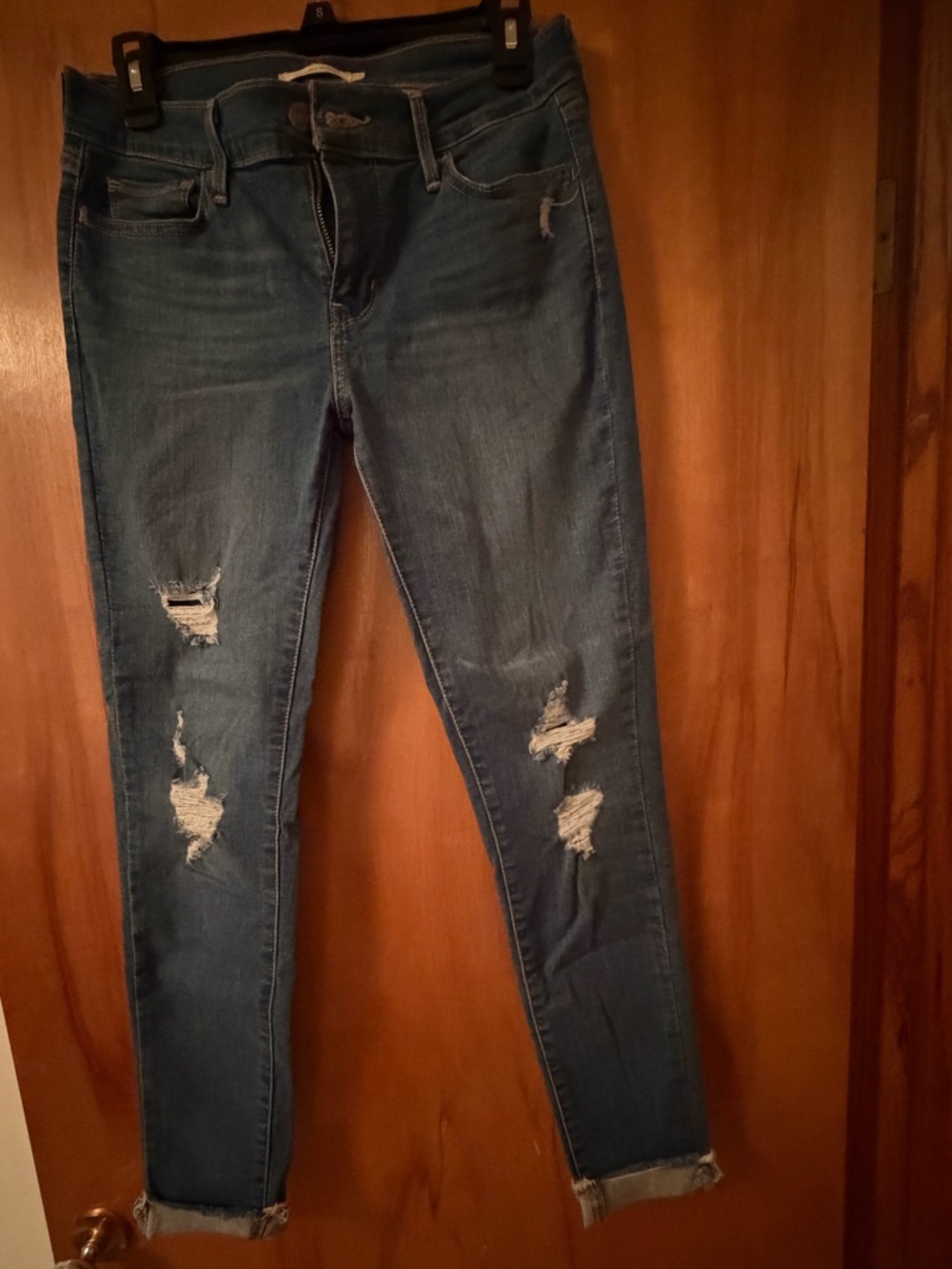 Levi's Distressed Dark Blue Skinny Jeans